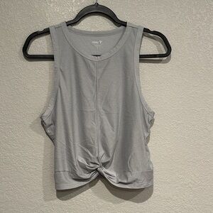 Old Navy Active Light Gray Twist Front Tank Top